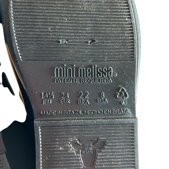 MINI MELISSA x Disney Minnie Mouse Mary Jane Shoes Black Size US 8 - Picture 8 of 9